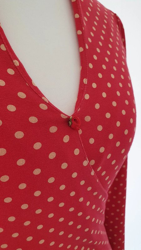 Blutsgeschwister Kleid mit Punkten Polkadots rot apricot strawberry