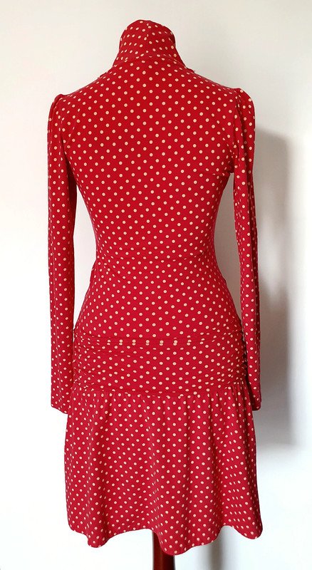 Blutsgeschwister Kleid mit Punkten Polkadots rot apricot strawberry