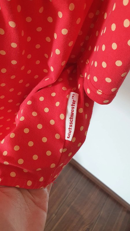 Blutsgeschwister Kleid mit Punkten Polkadots rot apricot strawberry