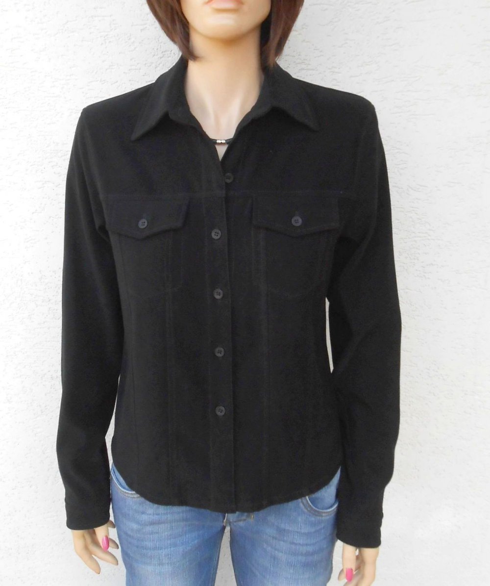 Süße Bamboo Stretch Bluse 38 Jacke Samtig schwarz sehr guter Zustand!