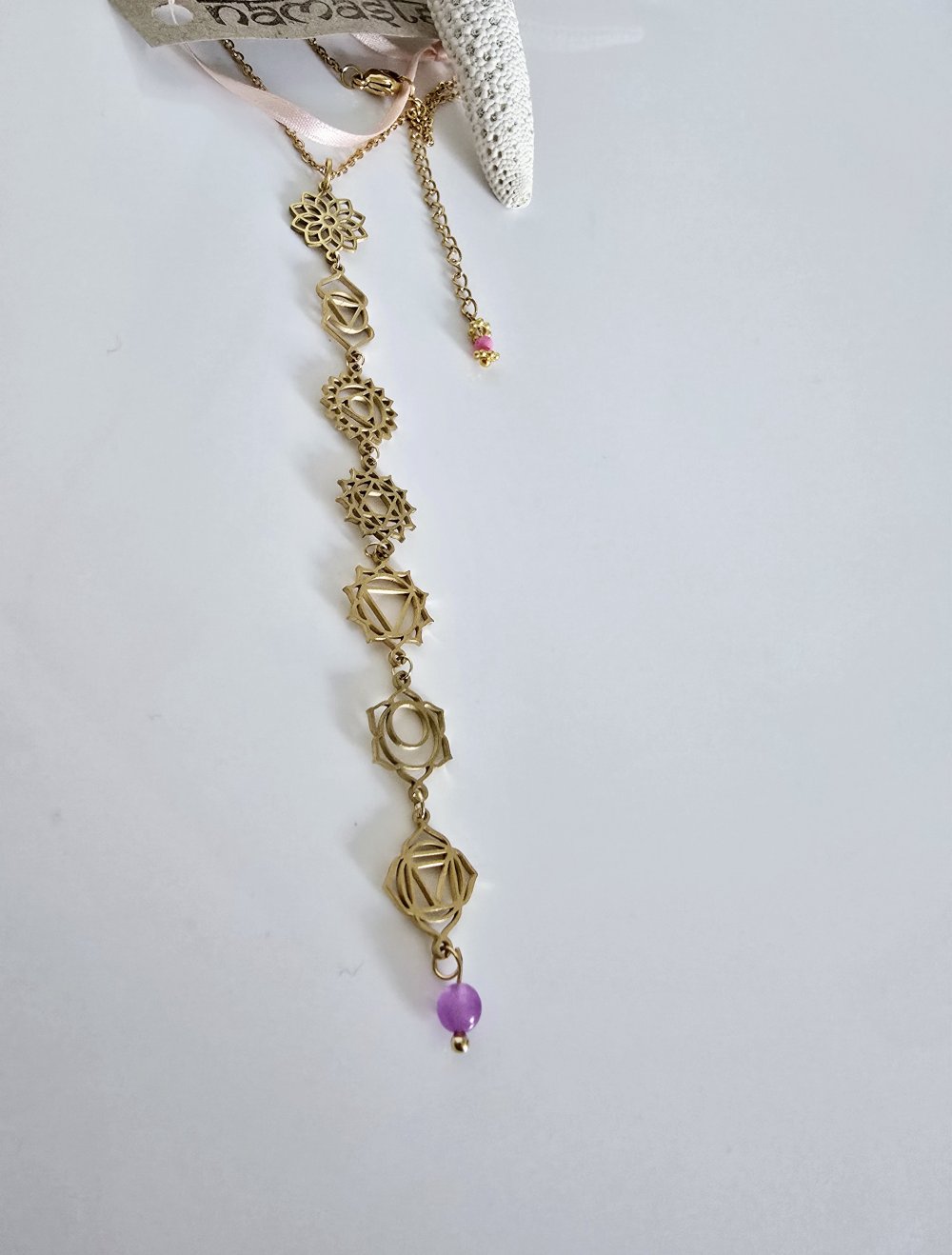 7 Chakren Chakra Kette vergoldet Ibiza