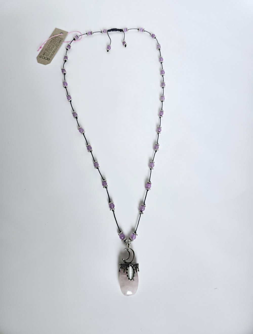 Rosenquarz Mondstein Kette Ibiza