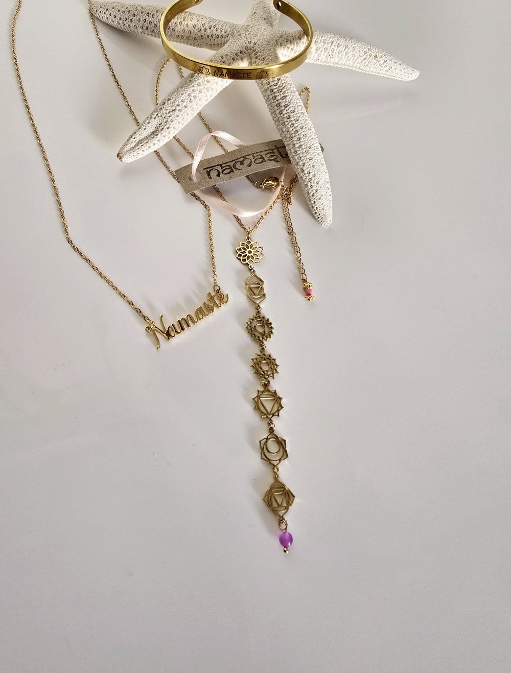 7 Chakren Chakra Kette vergoldet Ibiza