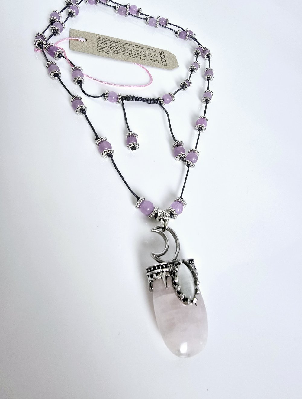 Rosenquarz Mondstein Kette Ibiza