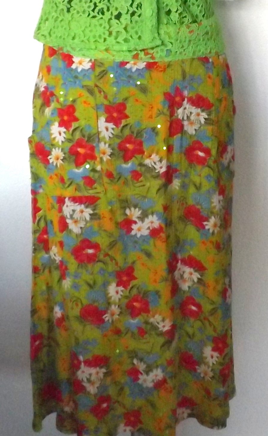 2-teilig Rock & Oberteil - Spitze / Blumen