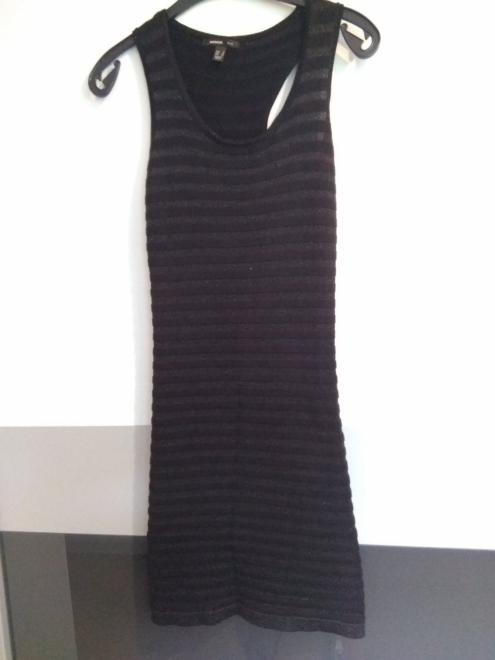 Kleid/ Partykleid schwarz-silber von Mango