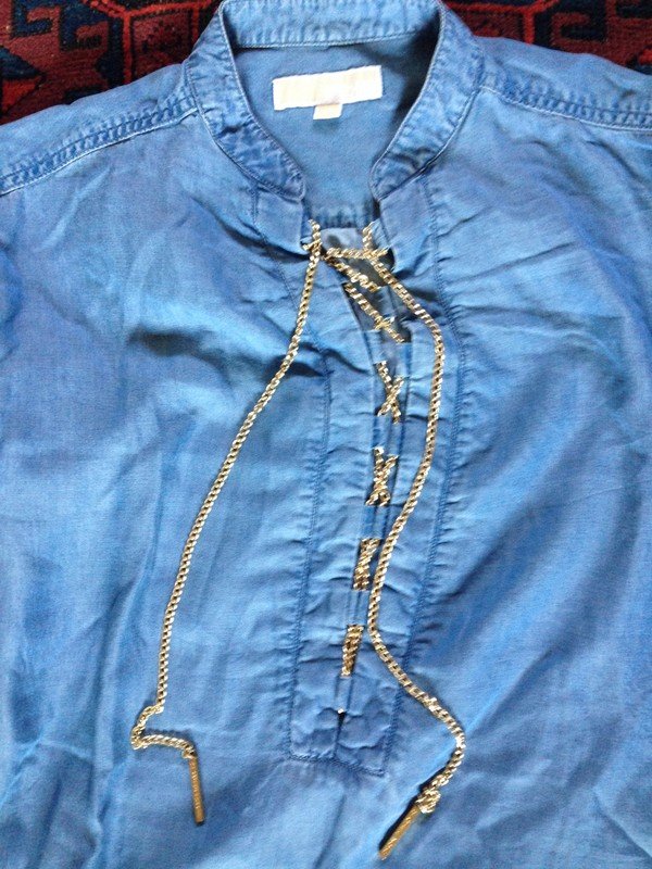 Michael Kors Jeanskleid Goldene kette XS/S Sommerkleid