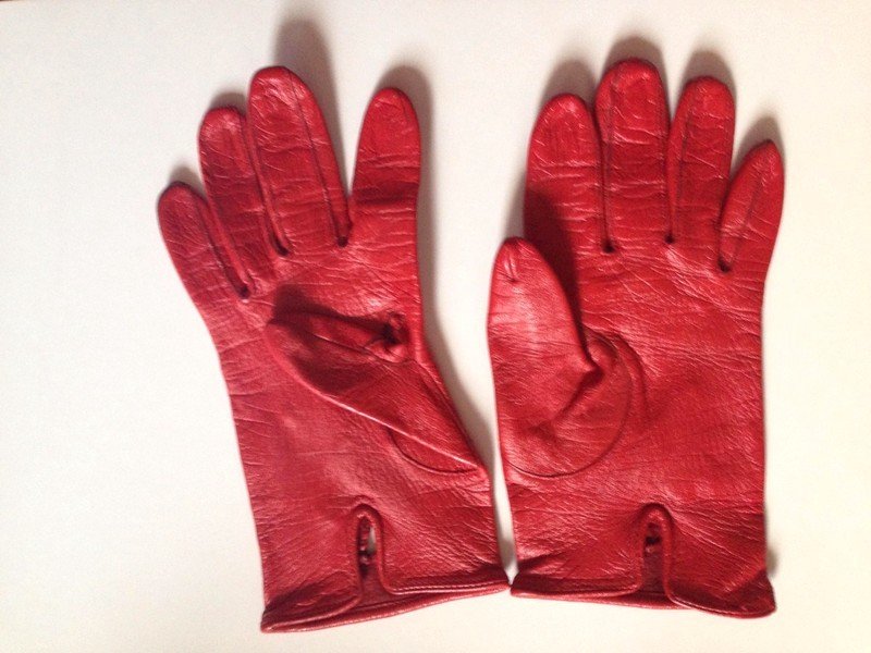 vintage rote Handschuhe Hippie Blume hipster