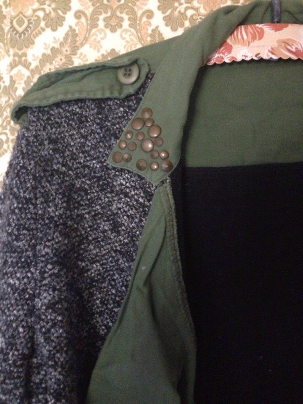 Twist Cardigan Fleesejacke khaki chwarz weiss Gr.42 cotton