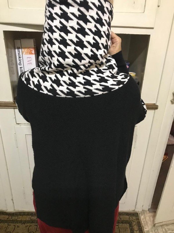 vintage schwarz weiss Pullover Mod Strickpulli Strickpullover M L