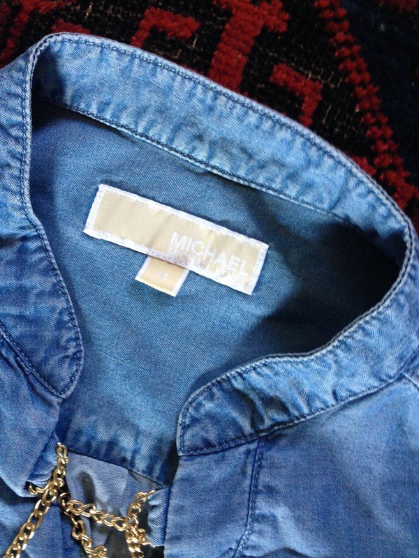 Michael Kors Jeanskleid Goldene kette XS/S Sommerkleid
