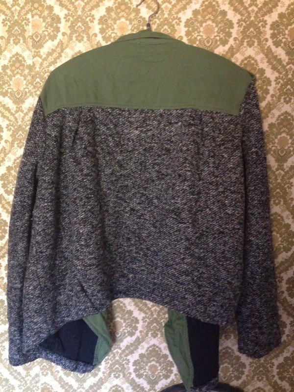 Twist Cardigan Fleesejacke khaki chwarz weiss Gr.42 cotton