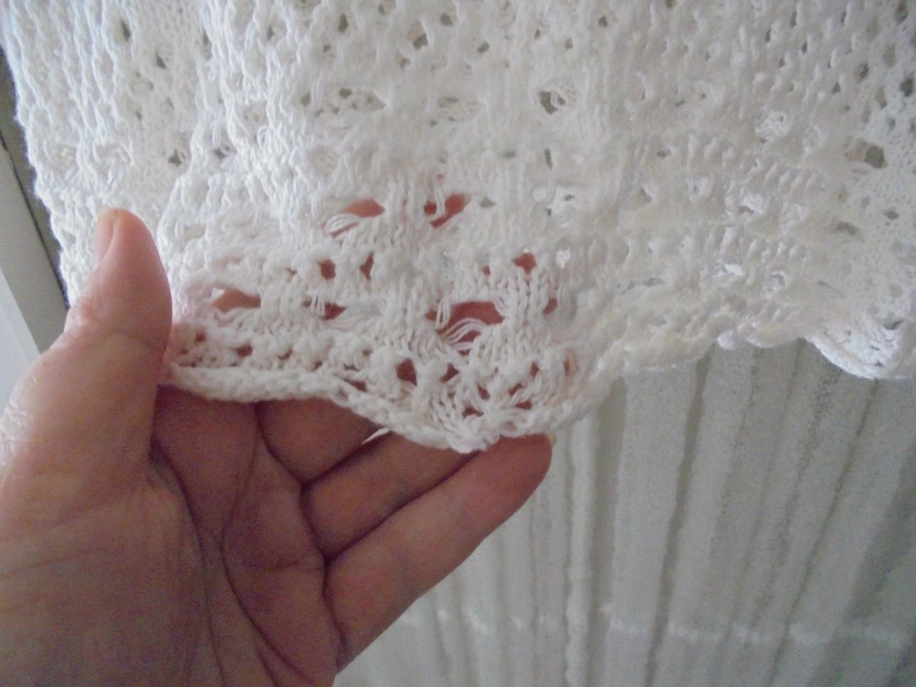 Yessica Pullover in Häkeloptik Lochmuster wollweiß mit Etikett Gr. XL