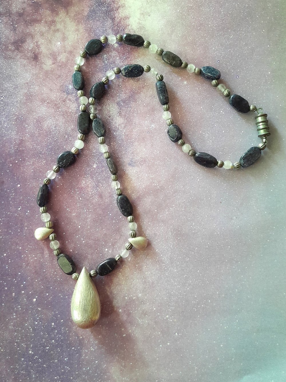 Wunderschönes, ausgefallenes Vintage Collier mit Sodalith und Bergkristall