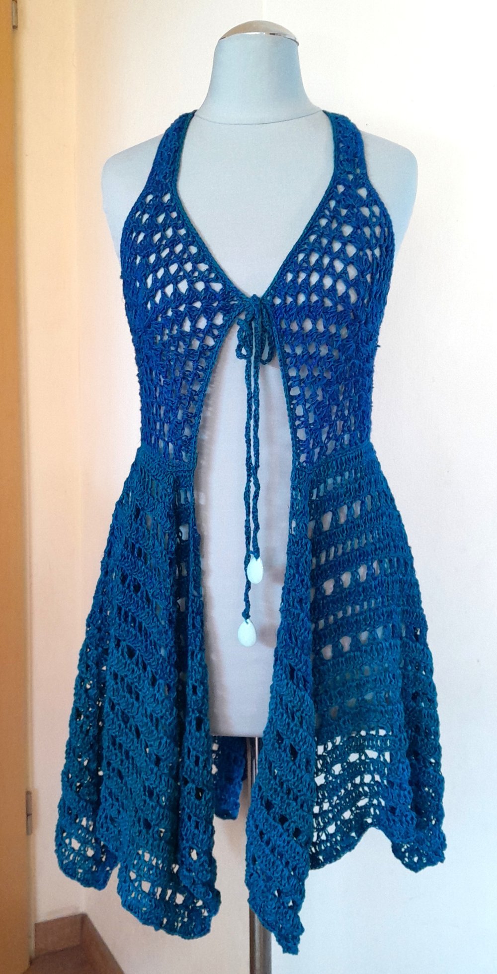 Ausgefallene, einzigartige Hippie Häkelweste, Gr.36/38