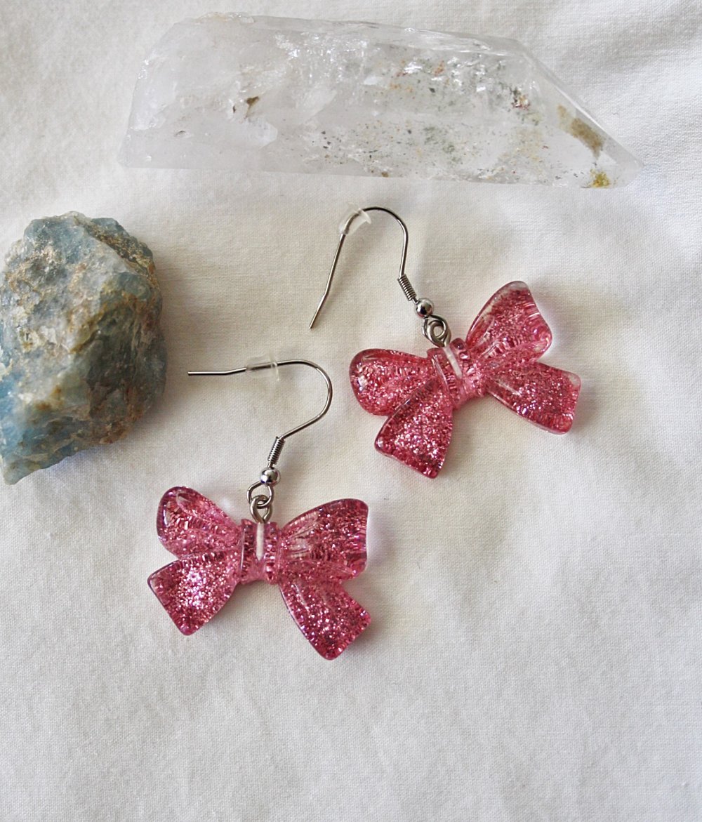 Süße Schleifen Ohrringe in Rosa