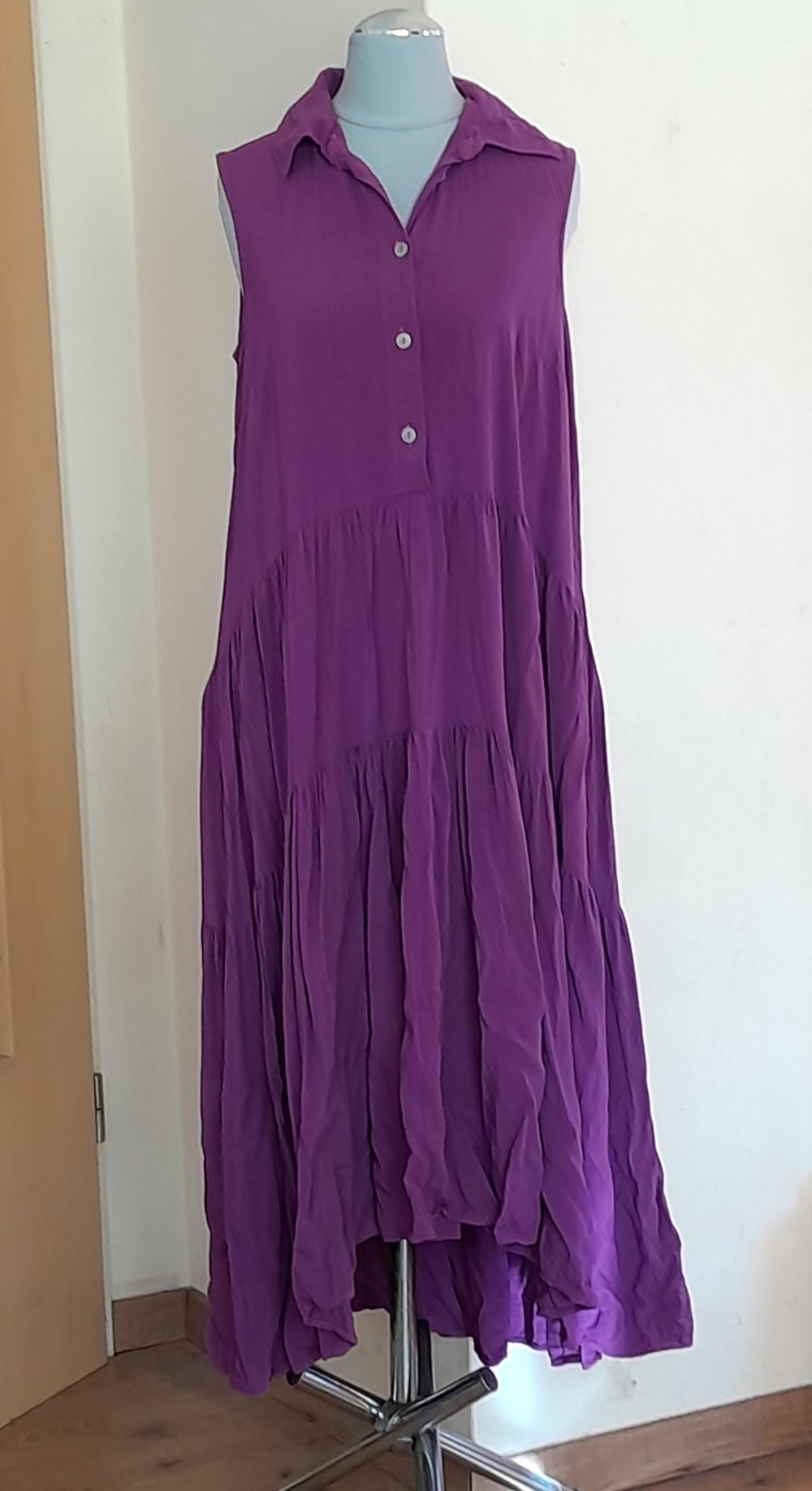 Wunderschönes, magentafarbenes Oversize Kleid, Gr.S