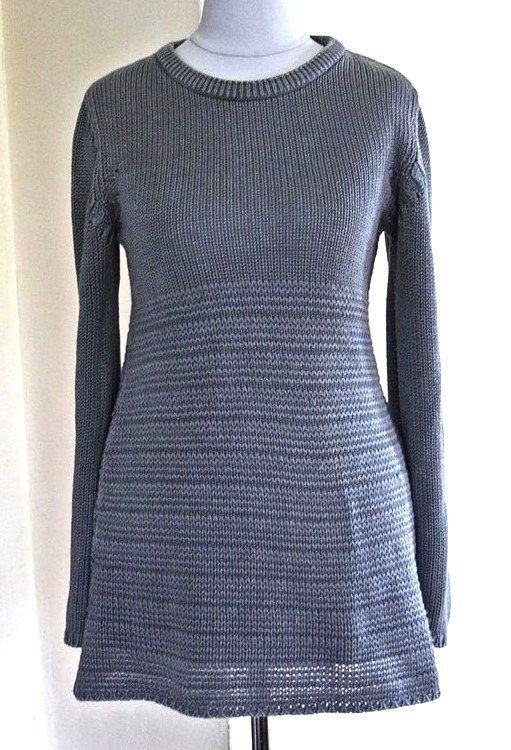 Lockerer, grauer Long Pullover, Gr.34/36