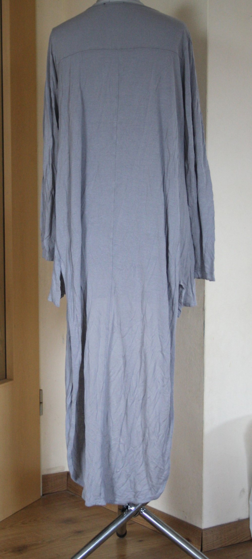 Hellgraues, ausgefallenes High Low Longtop, Gr.S