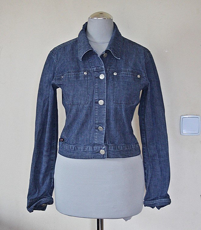 Kurze, dunkelblaue Jeansjacke von Polo Ralph Lauren, Gr.34/36