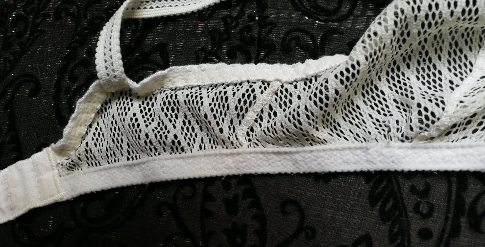 BH Netz-BH Spitze Raute 80er Vintage! Sexy Romantik Cup A-B Retro Chic Boho Hippie