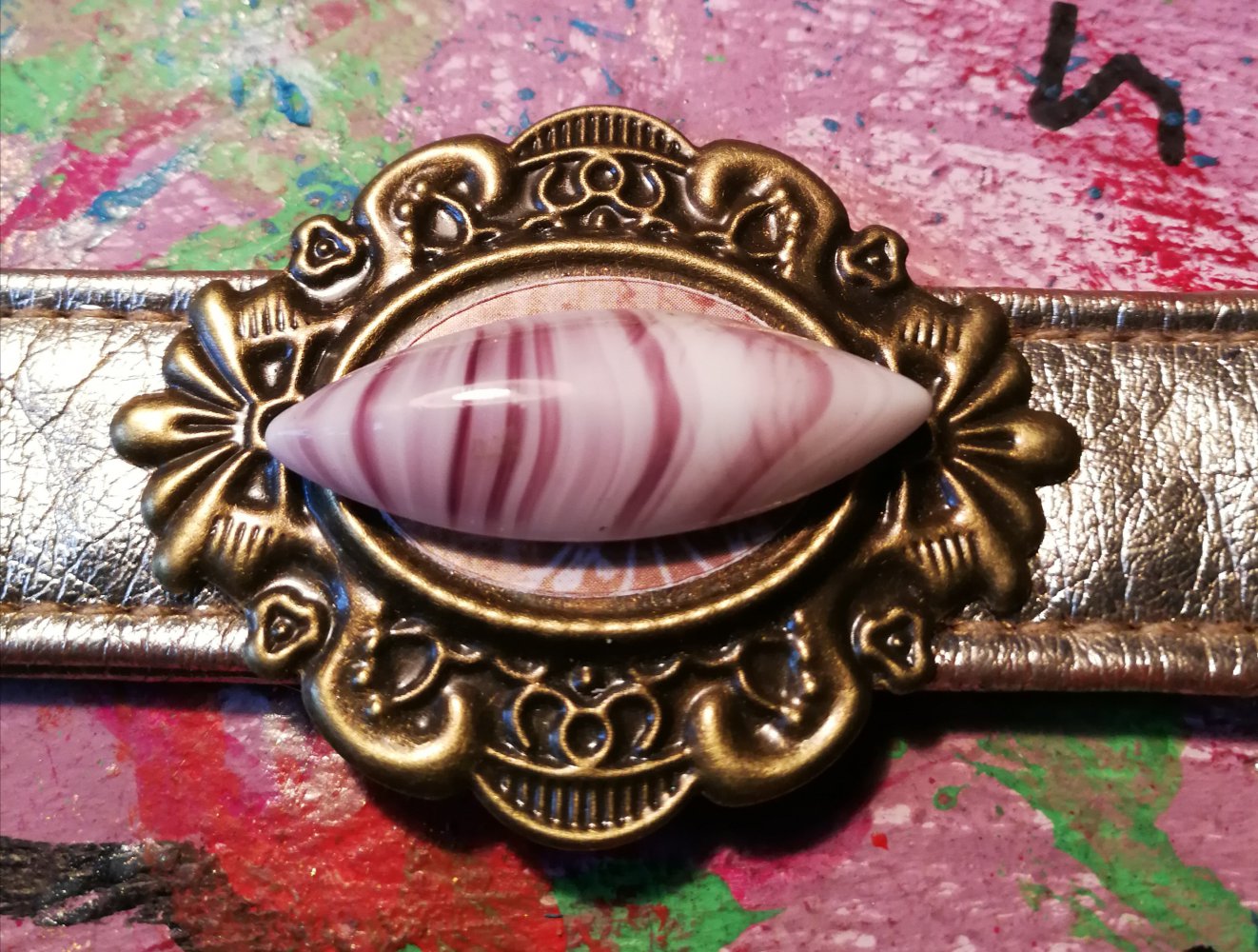 Halskette Choker goldene Kette Designerschmuck Gothic Schmuckstein Victorian Steampunk Custom