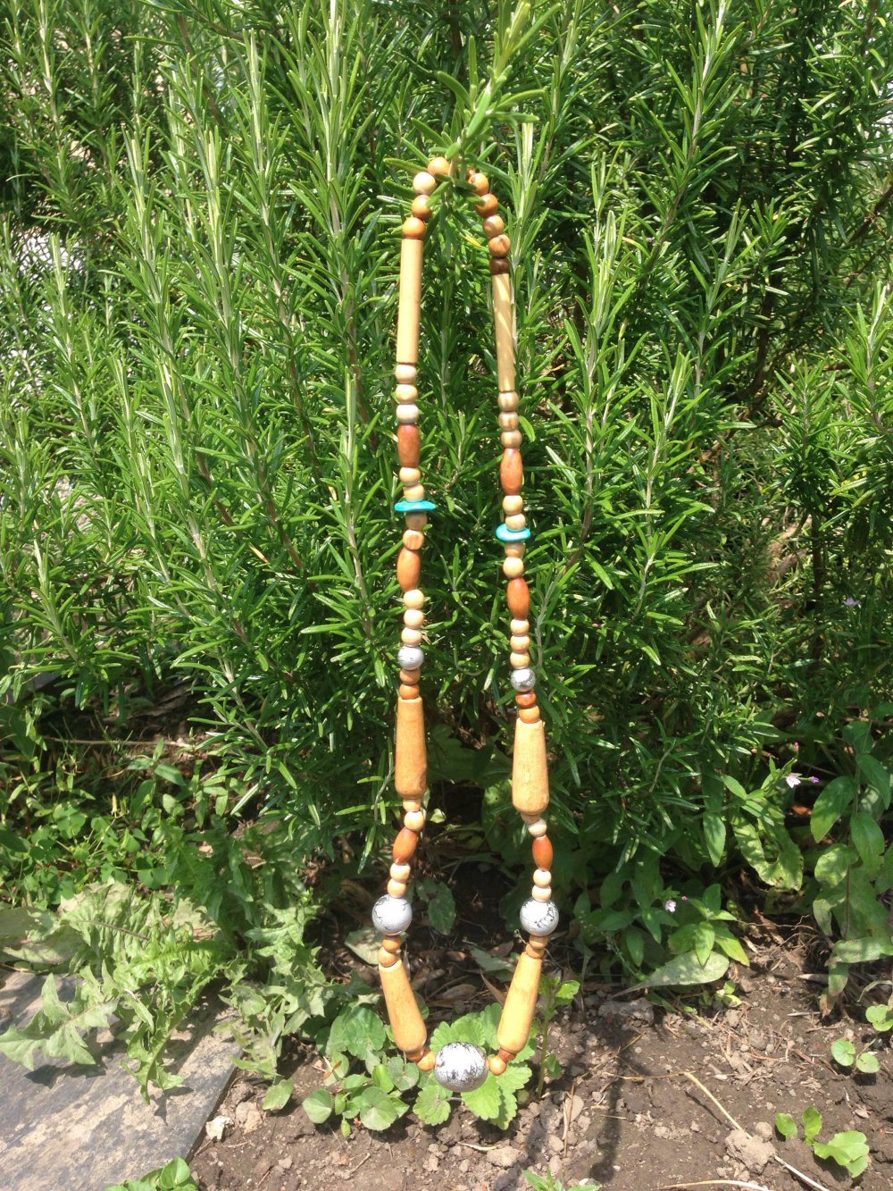 Perlenkette Ethno Indianer Vintage Türkis Boho Hippie Buddha Yoga! Vegan