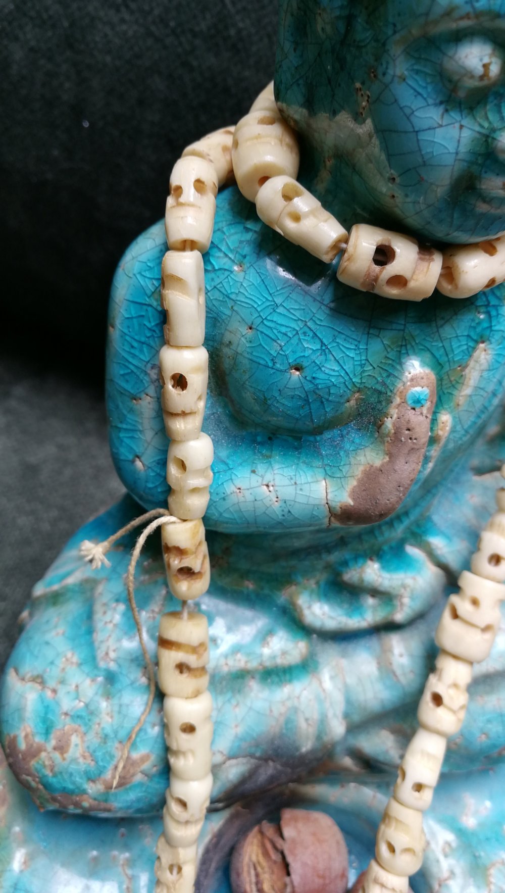 Tibet Kette Mala Gebetsperlen Bone Skull Buddhakette True Vintage 90er London