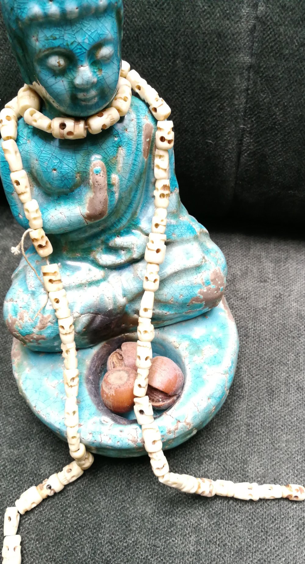 Tibet Kette Mala Gebetsperlen Bone Skull Buddhakette True Vintage 90er London