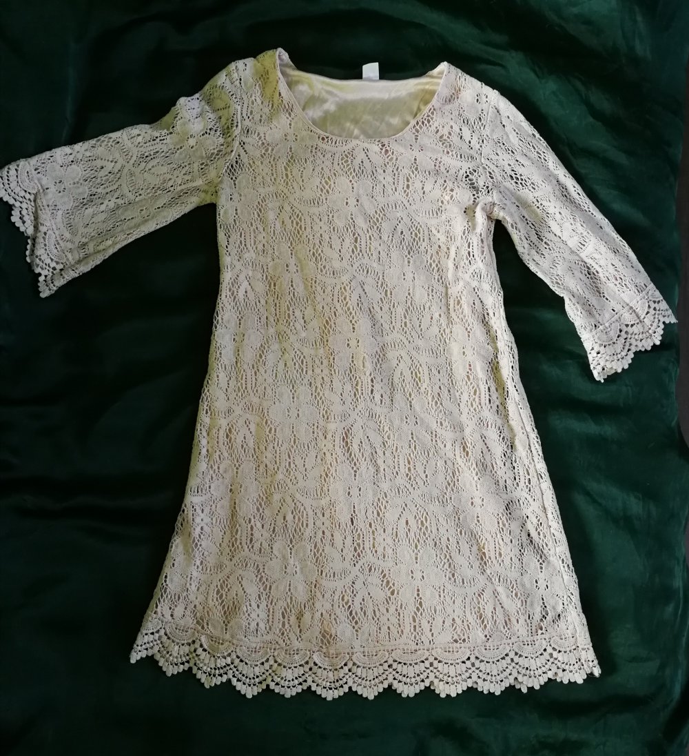 Mini Kleid Minikleid Häkelkleid Spitzenkleid Baby doll Romantic Boho Hippie Eleganz!