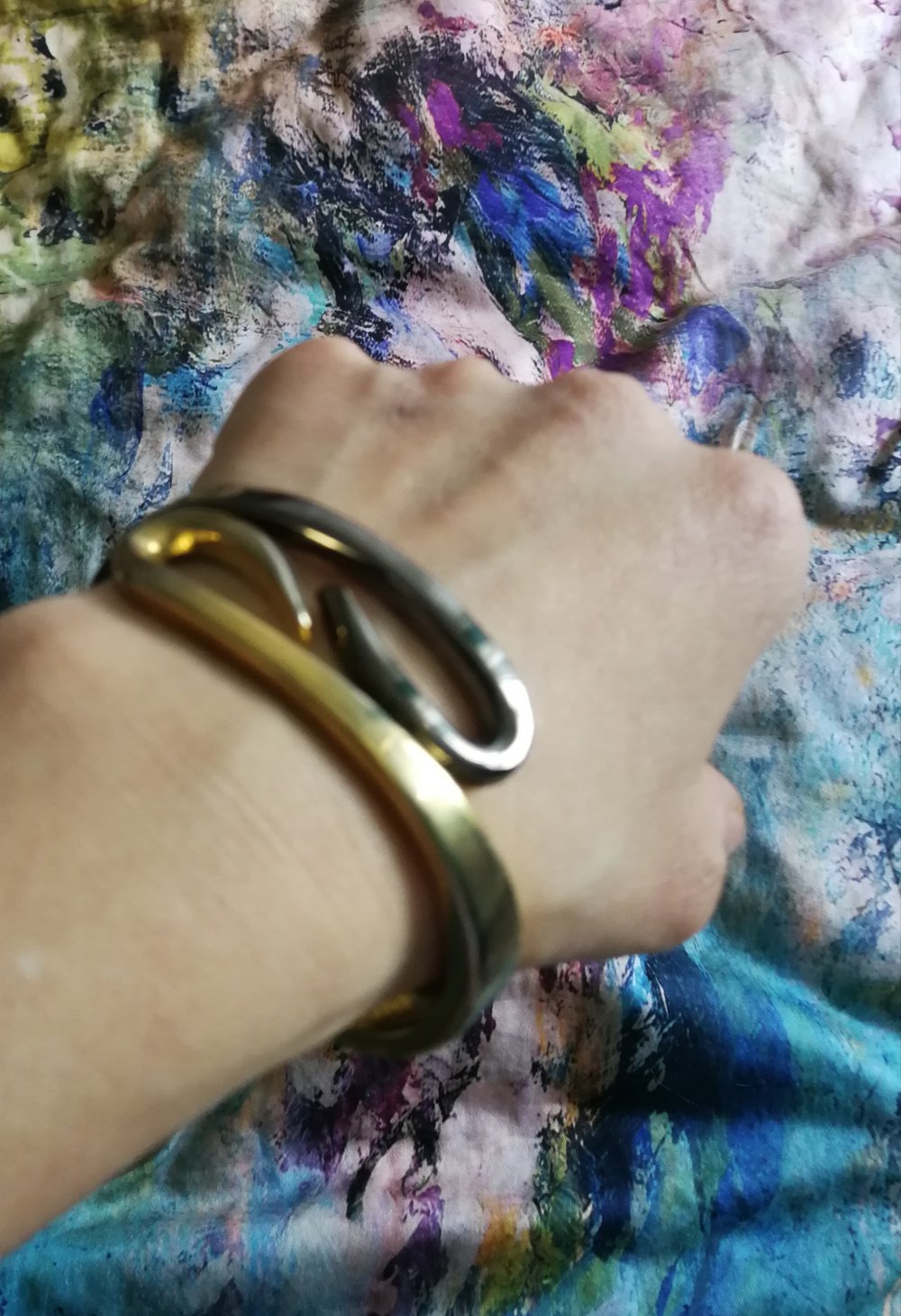 Armreif Metallic 80er Original Kult Vintage Retro Klappreif! Futuristisch elegant!