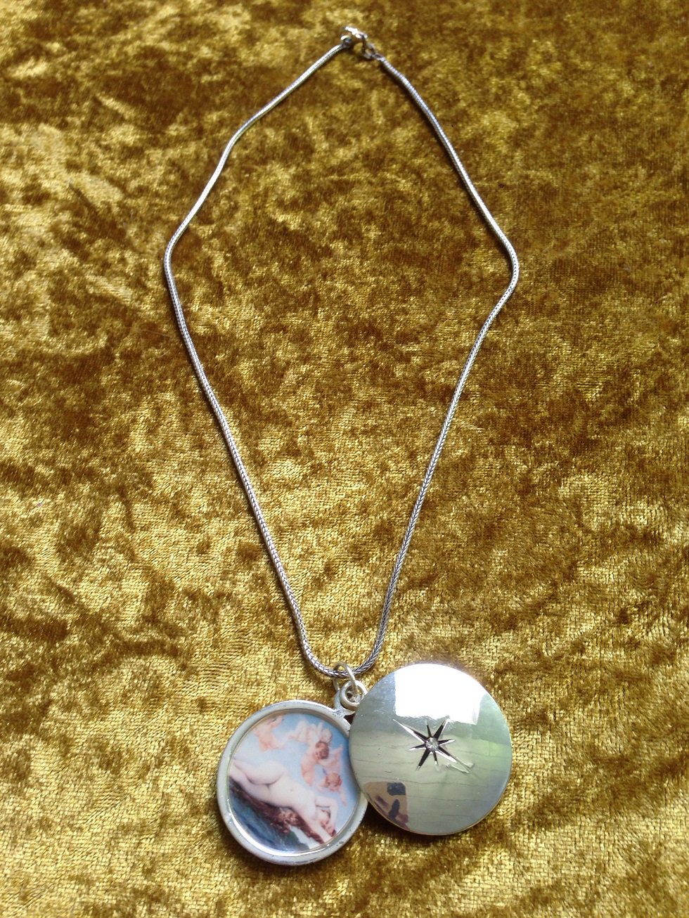 Silberkette Medaillon Venus aus Schweden! Unikat! Amulett