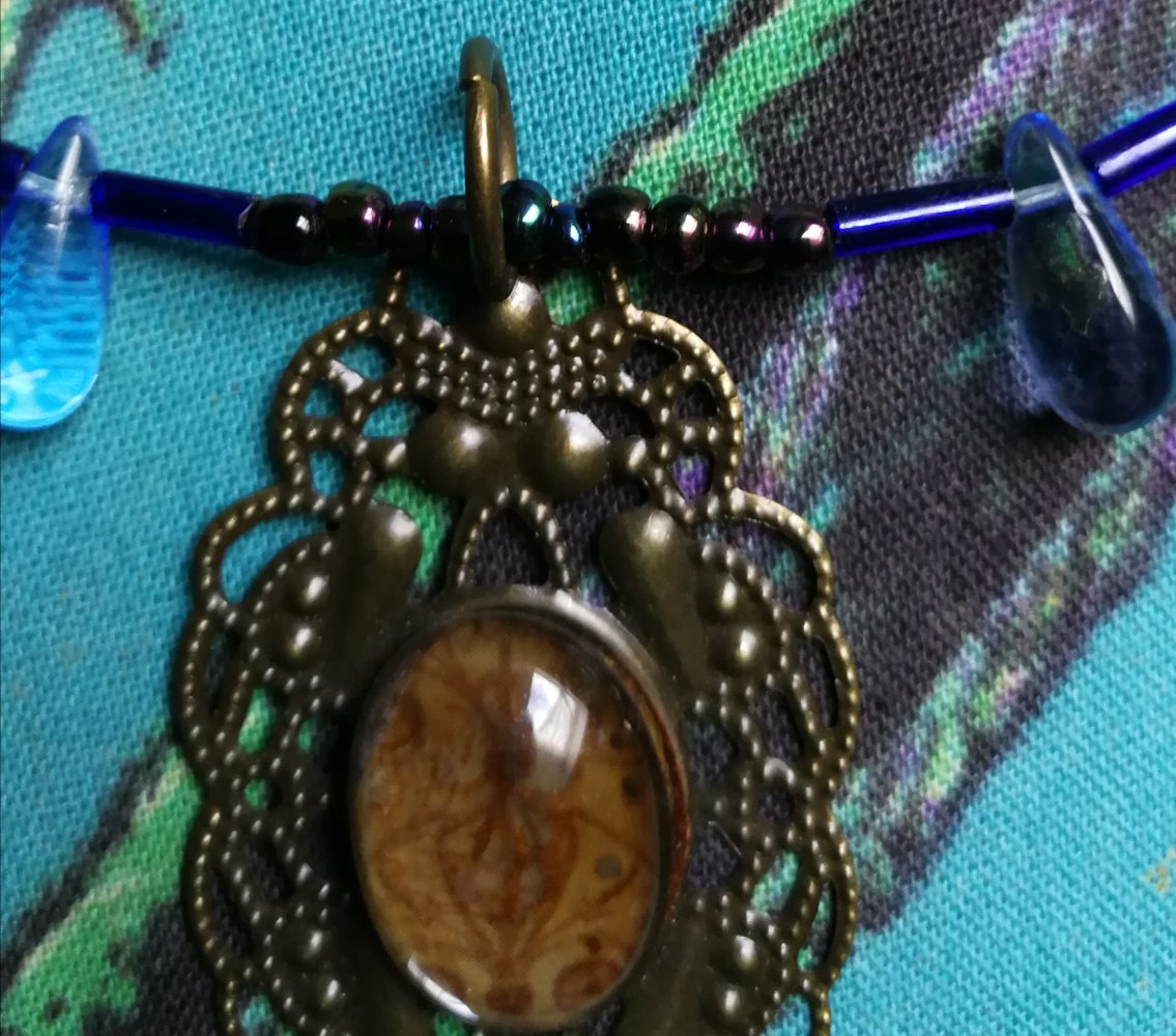 Damenkette Halskette Victorian Regenbogenperlen Glastropfen Designerschmuck True Vintage Gothic