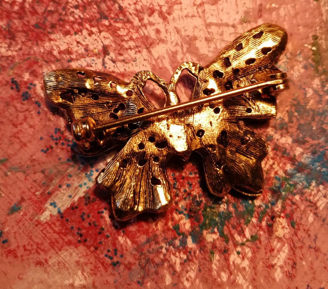 Frankie B.! Designerschmuck Goldene Brosche Pin Schmetterling Los Angeles Strassschmuck!