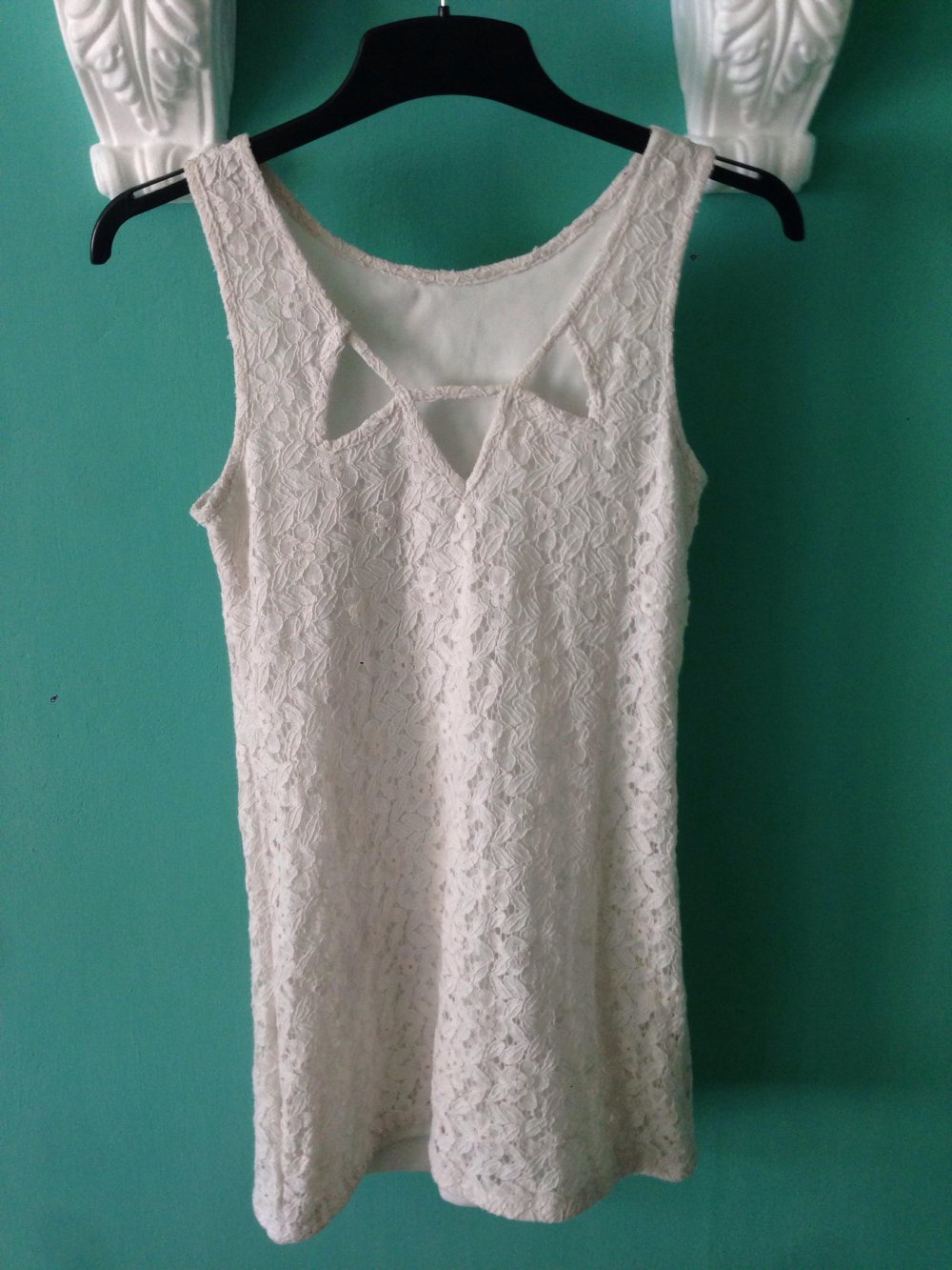 Minikleid! Weißes Spitzenkleid! Häkel Romantiklook A-Cut!