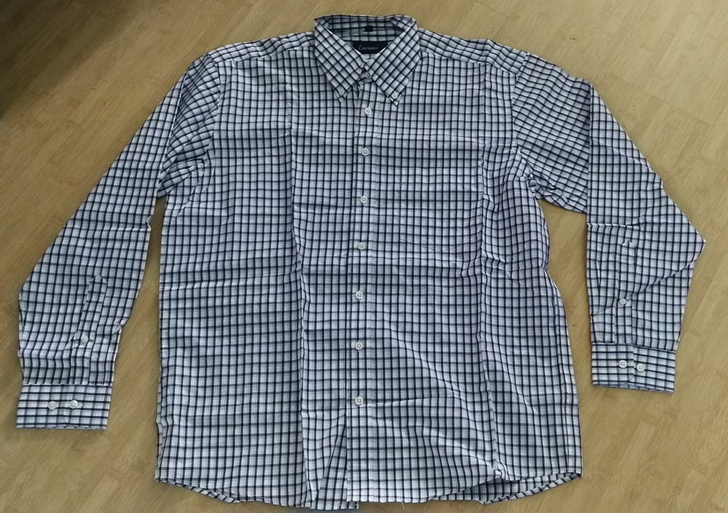 Baumwoll-Langarmhemd Karo Gr. L Unisex Luciano Grunge Lumberjack Klassiker Neu 