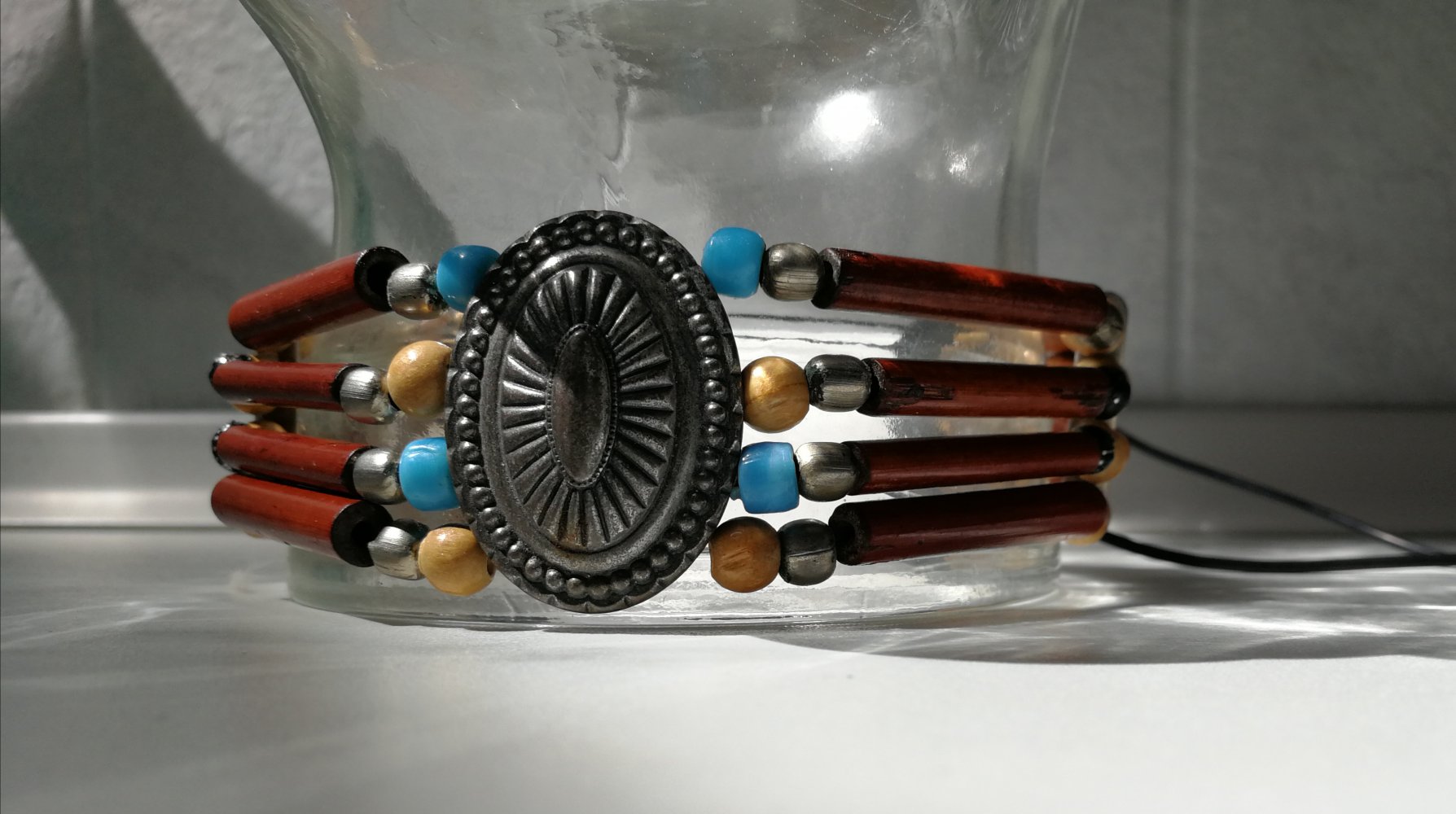 Choker Halskette Choker Indianerchoker Indianerschmuck Designerschmuck 90er Vintage Türkis unisex 