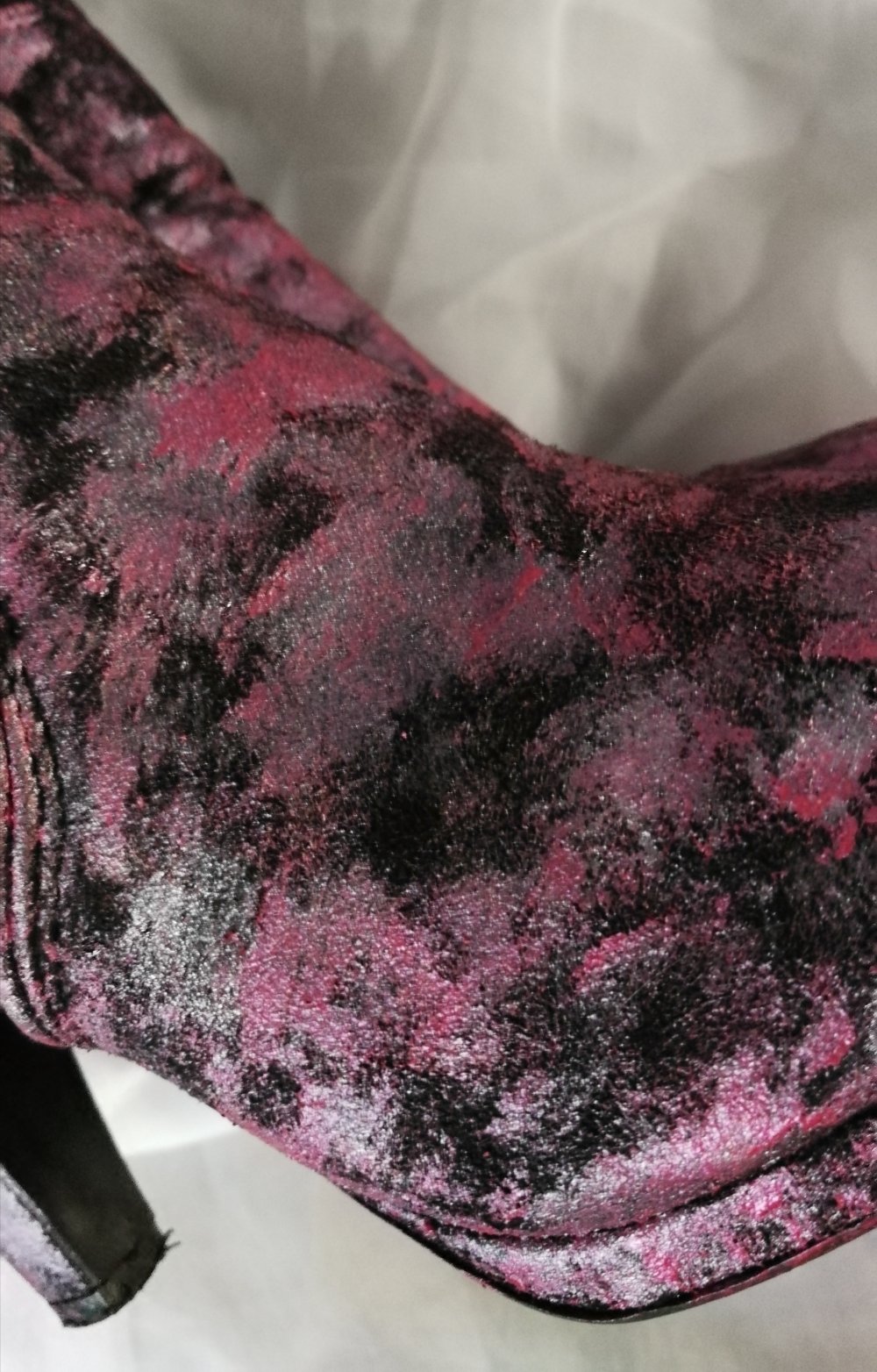 Stilettos Custom Pumps Stiefeletten Gr. 37 Galaxy Glitter Metallic Batikeffekt