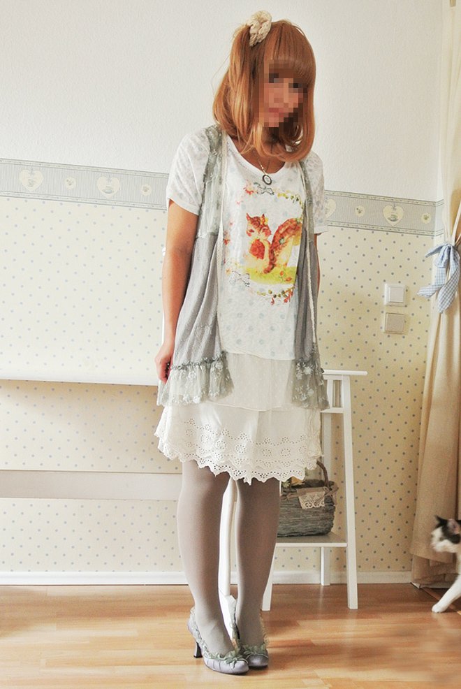 Harajuku Mori Girl / Dolly Kei / Cult Party / Sweet Lolita Shirt UND Unterkleid aus Japan