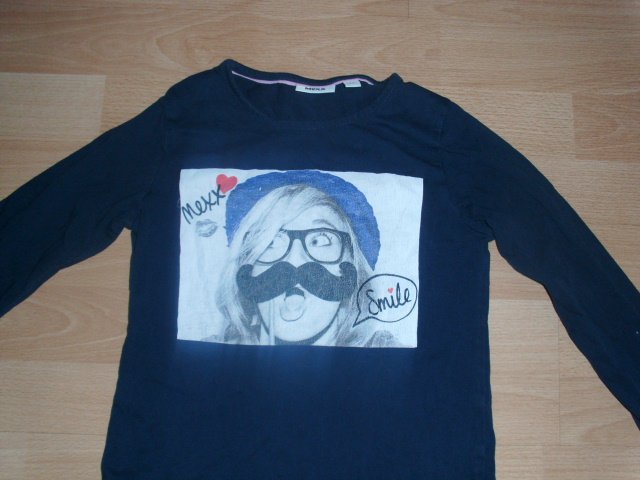 Langarmshirt von Mexx, dunkelblau mit Motiv, Gr. 122/128