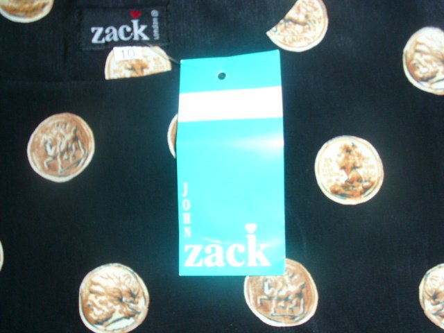 Tunikakleid von John Zack London, schwarz mit Motiven, Gr. 38 mit Etikett