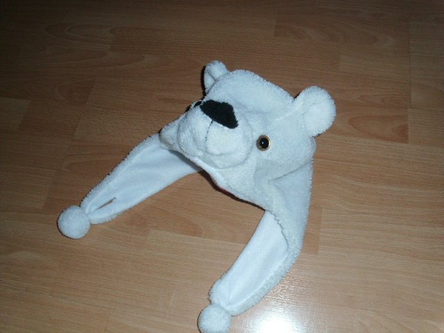 Eisbären Mütze, wollweiß, GR. 92/98
