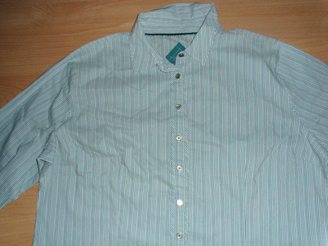 Bluse von Gina Laura, grün gestreift, Gr. 50/52