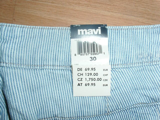 3/4 Boyfriend Jeans von Mavi, gestreift, Gr. 44 mit Etikett