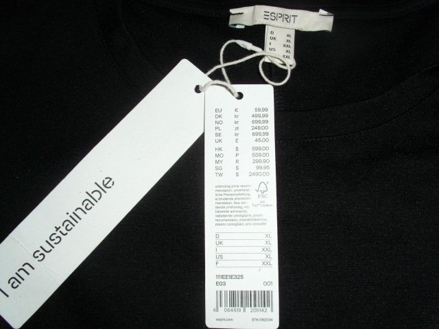 Jerseykleid von Esprit, schwarz, Gr. 42 mit Etikett
