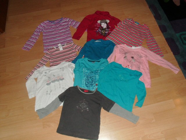 10 Mädchen Langarmshirts, verschiedene Marken, Gr. 98/104