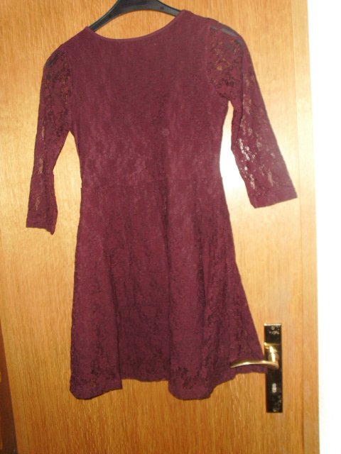 Spitzenkleid von Kidsworld, bordeaux, Gr. 152/158