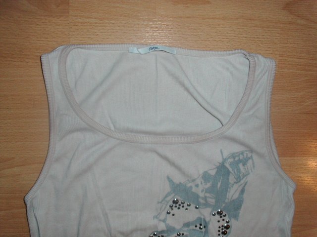 Top von Bottega, hellbeige mit Motiv, Gr. 40/42