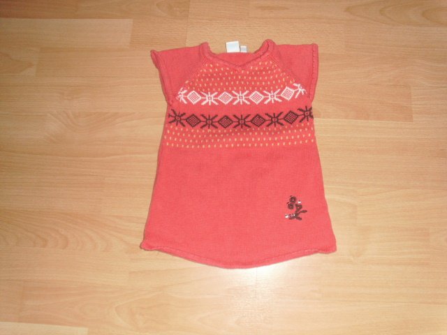 Stricktunika von Bob der Bär, rot mit Muster, Gr 110