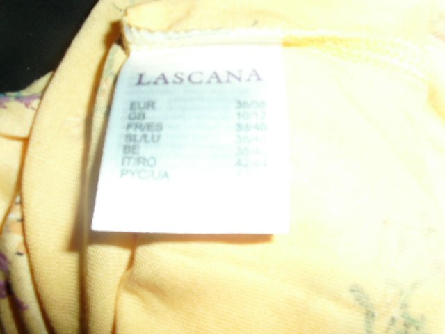 Langarmshirt von Lascana, gelb mit Blumen, Gr. 42